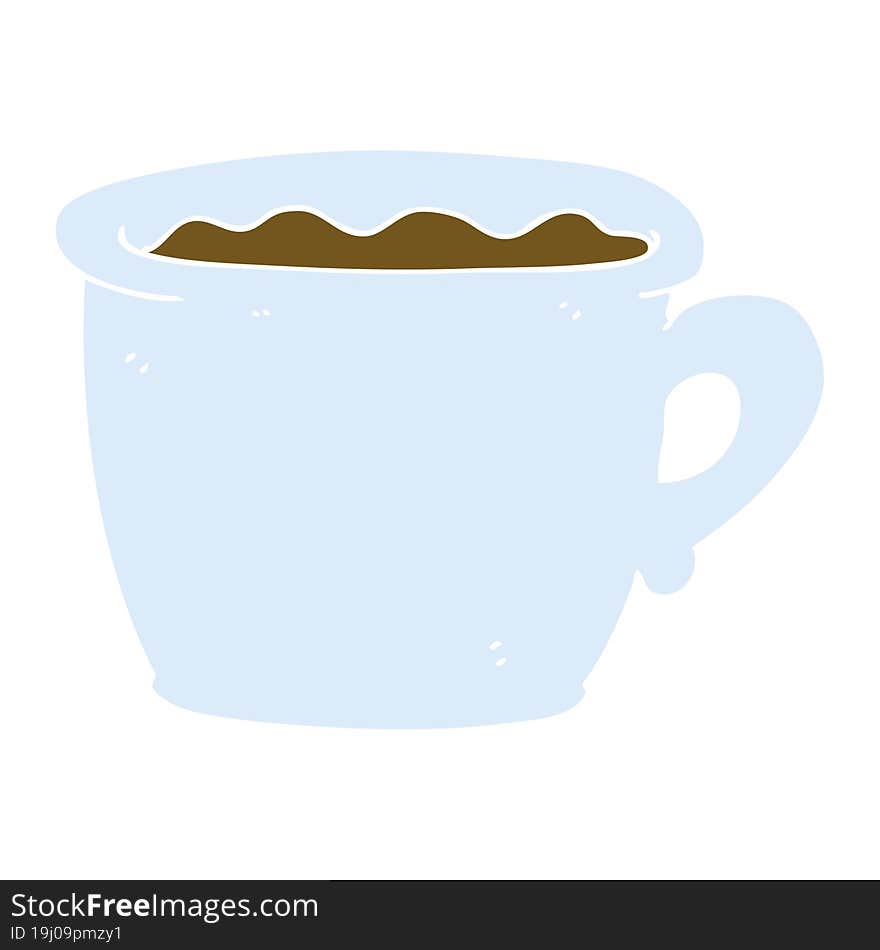 flat color illustration of old coffee cup. flat color illustration of old coffee cup