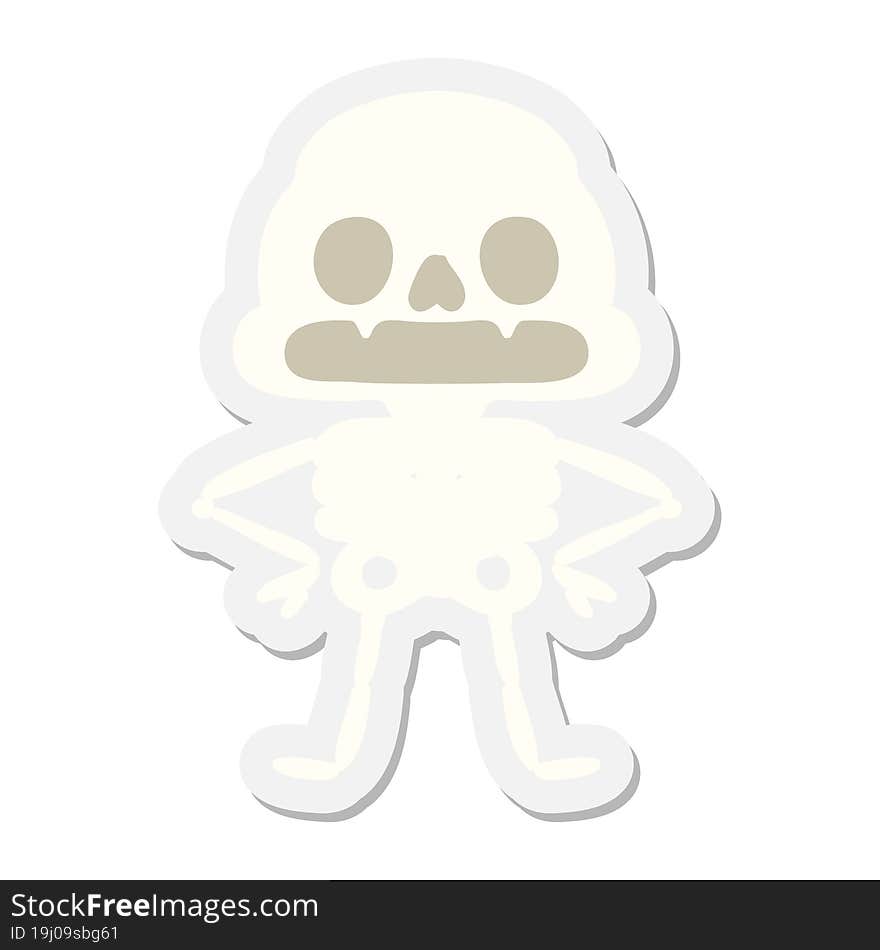 confident spooky skeleton sticker