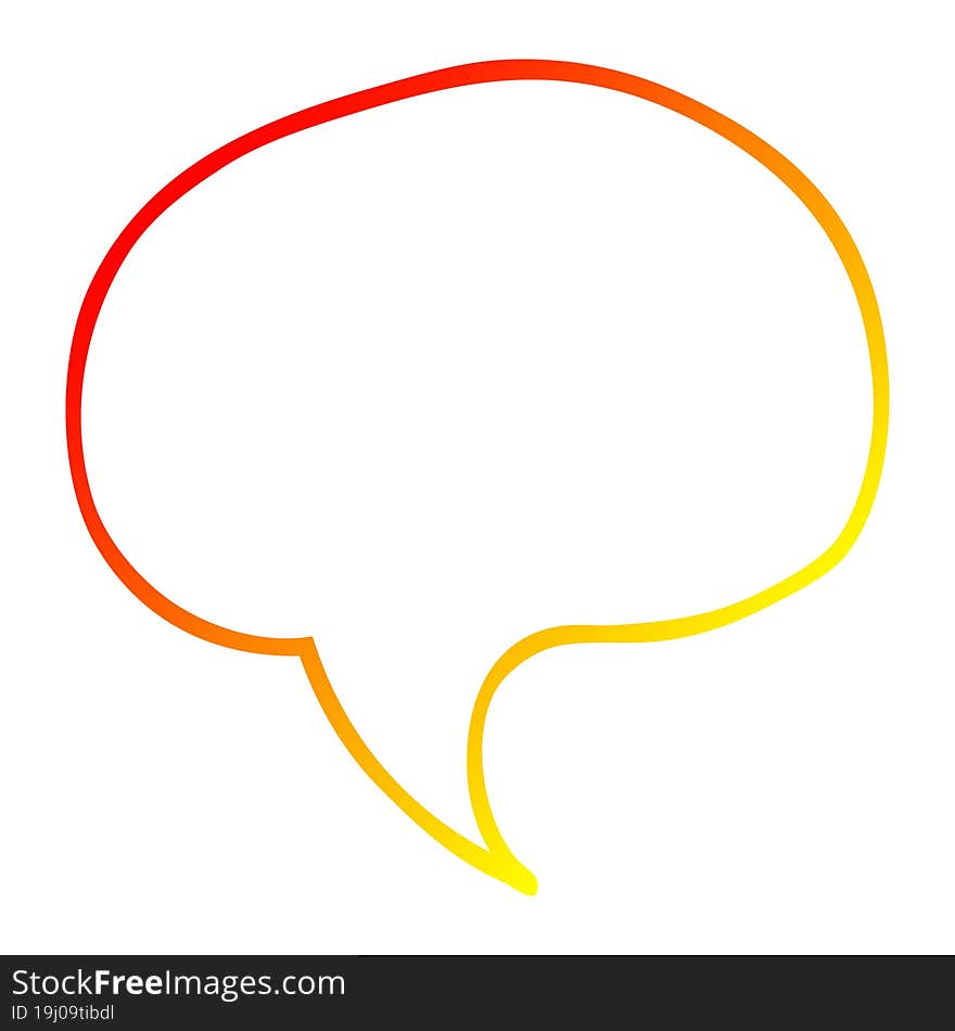 warm gradient line drawing cartoon speech bubble