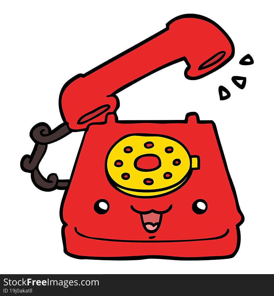 Cute Cartoon Telephone