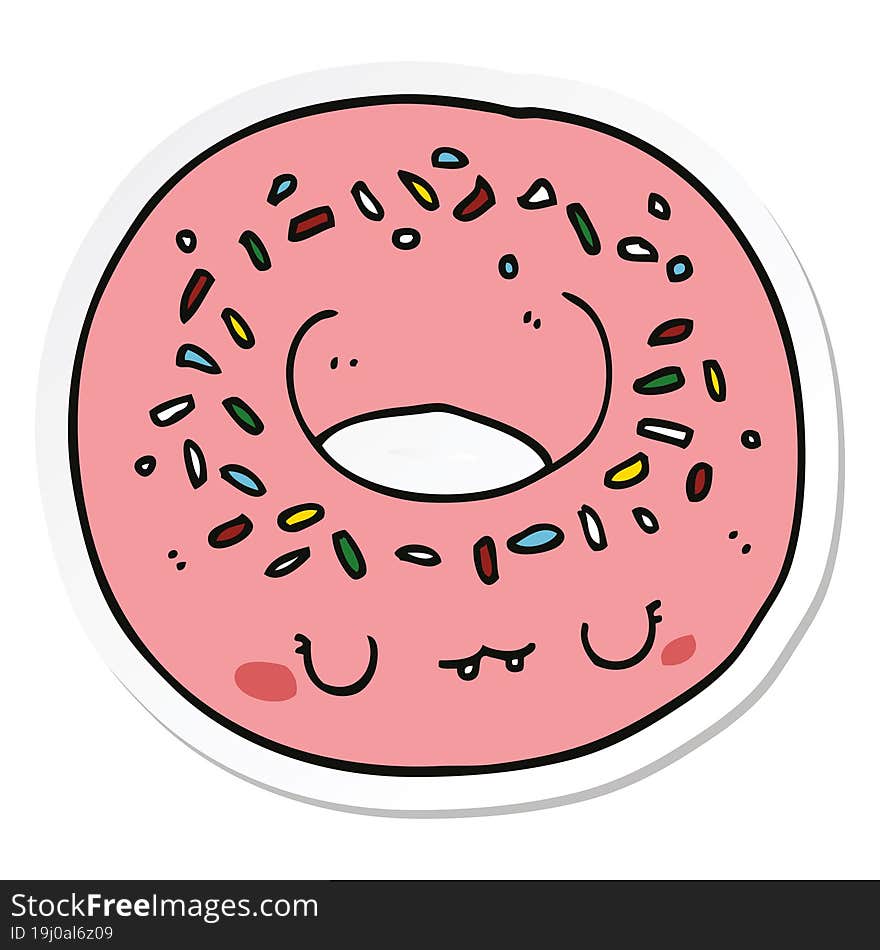 sticker of a cartoon donut