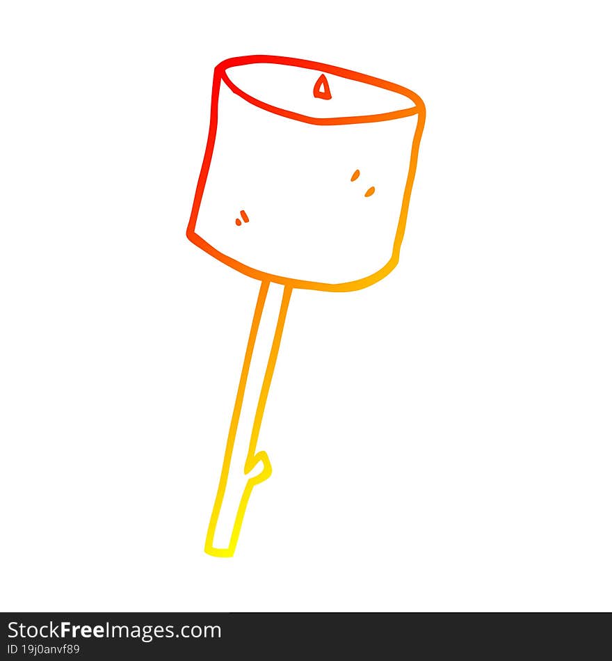 warm gradient line drawing cartoon toasted marshmallow