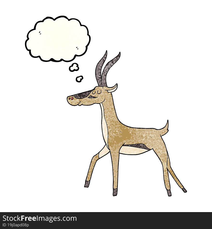 thought bubble textured cartoon gazelle