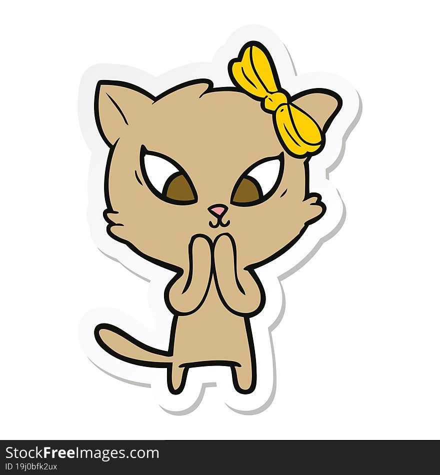 sticker of a cartoon cat