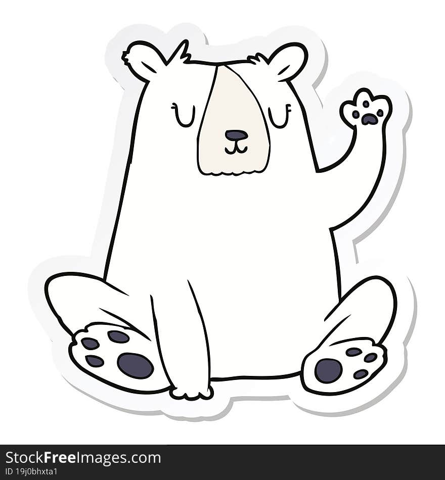 sticker of a cartoon polar bear