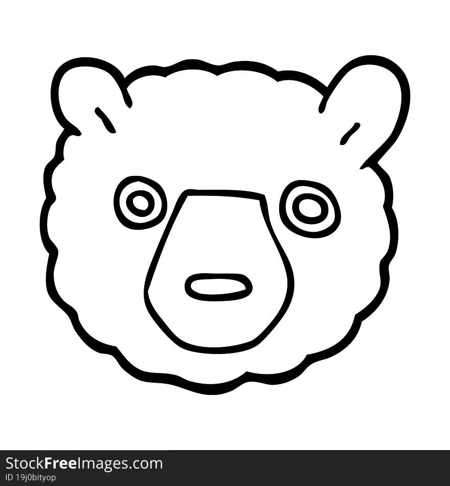 line drawing cartoon polar bear face