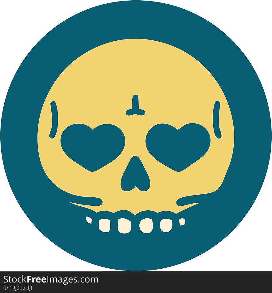 tattoo style icon of a skull