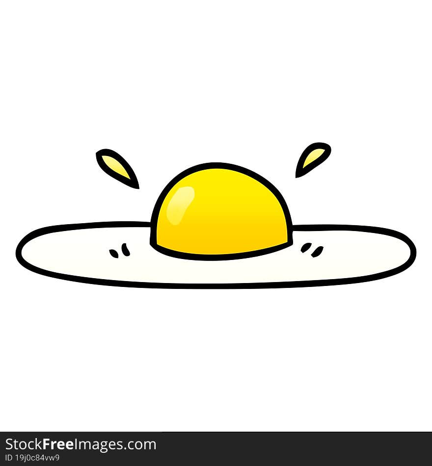 gradient shaded quirky cartoon fried egg. gradient shaded quirky cartoon fried egg