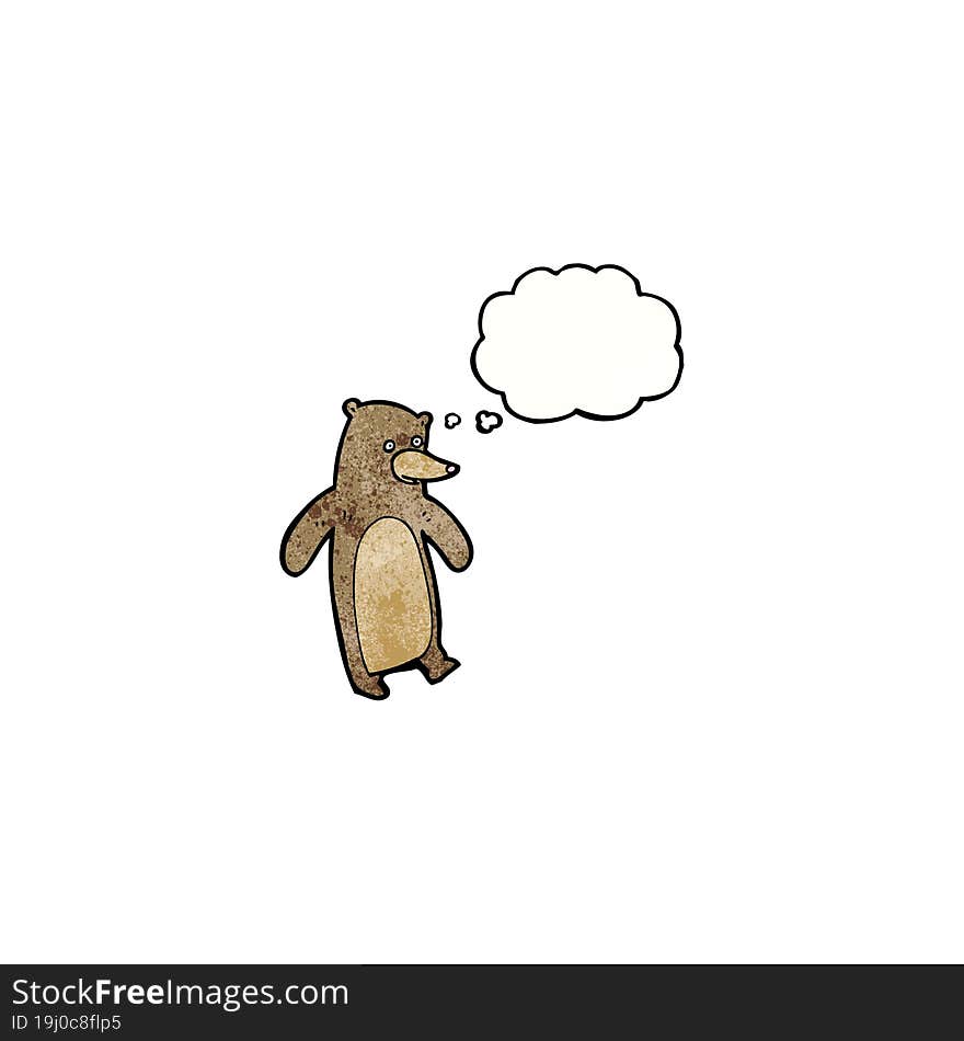 cartoon bear with thought bubble