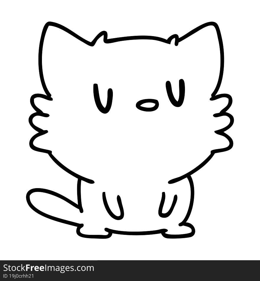 line doodle of a cute little pet cat. line doodle of a cute little pet cat