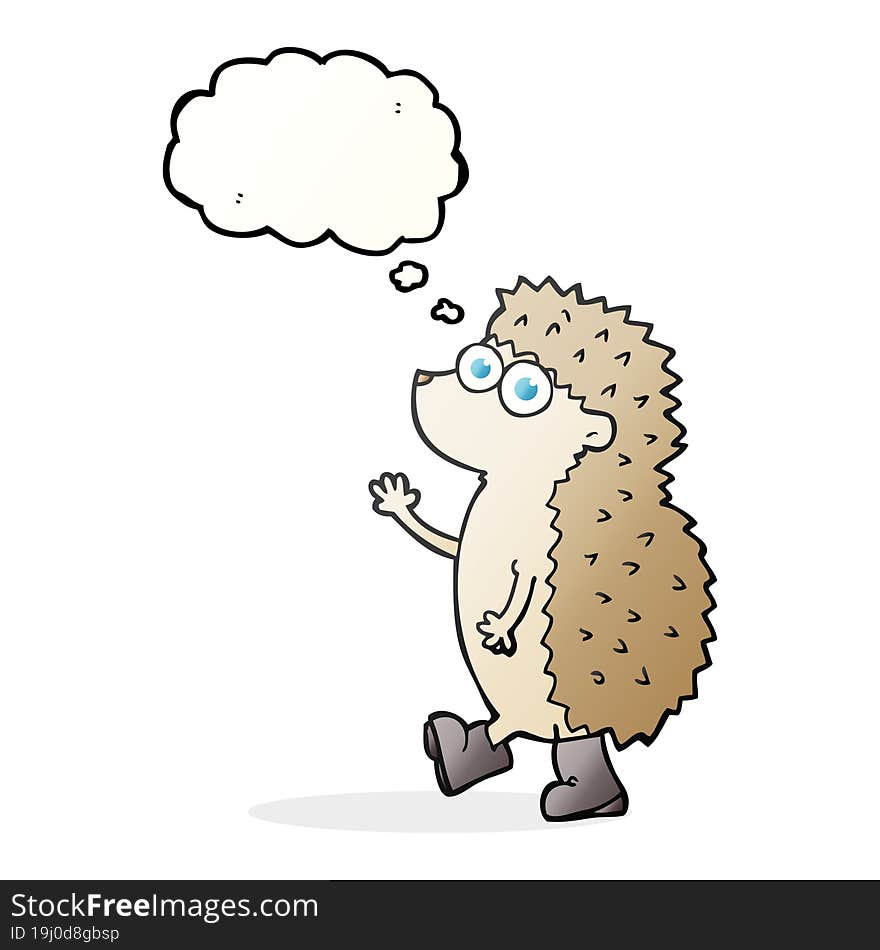 Cute Thought Bubble Cartoon Hedgehog