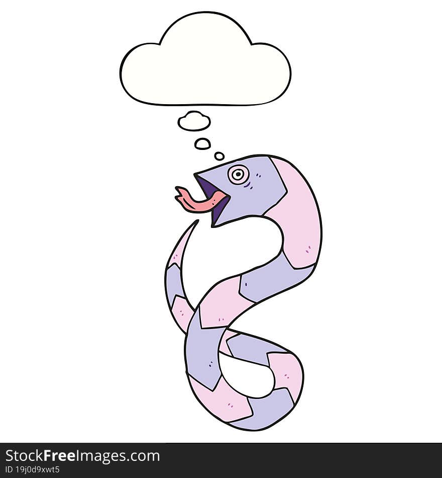 cartoon snake and thought bubble