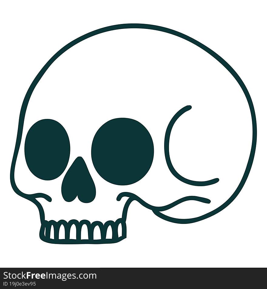 tattoo style icon of a skull