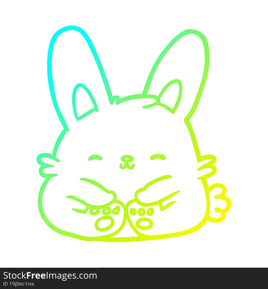 cold gradient line drawing cute bunny rabbit