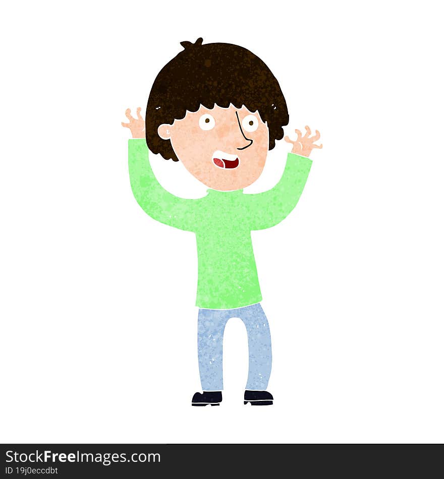 cartoon happy boy laughing