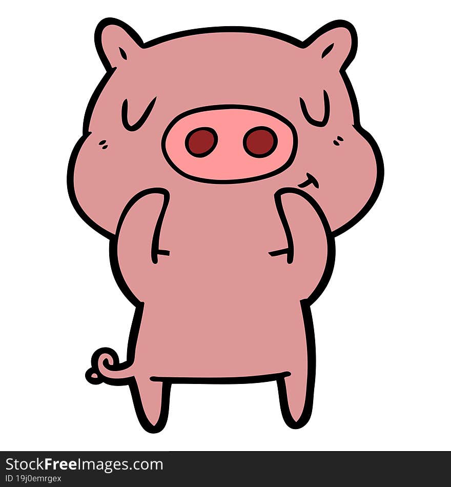 cartoon content pig. cartoon content pig