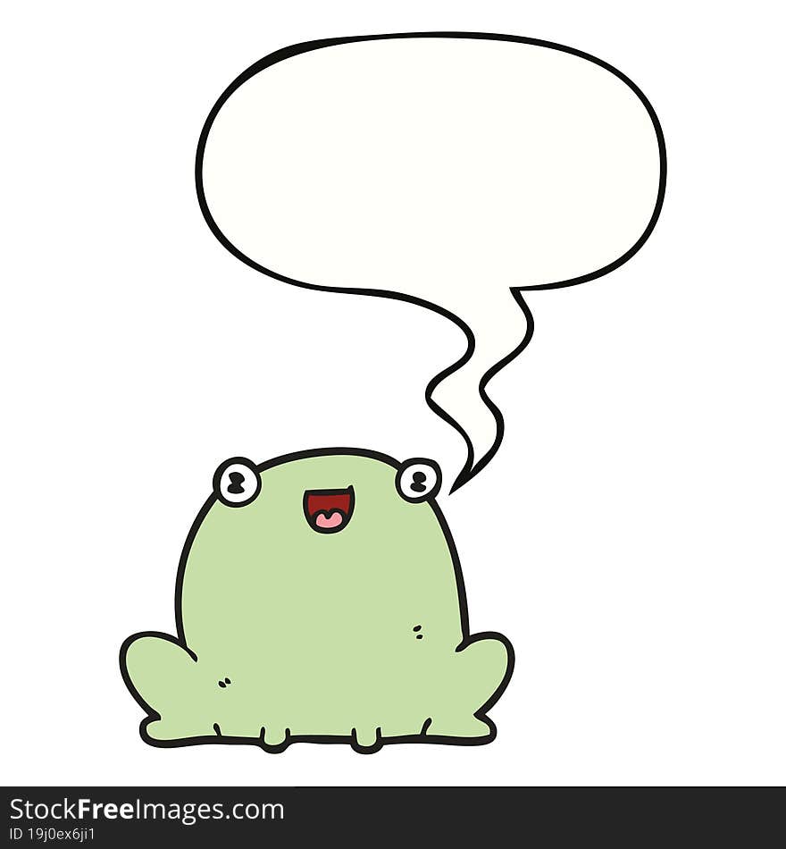 cute cartoon frog and speech bubble