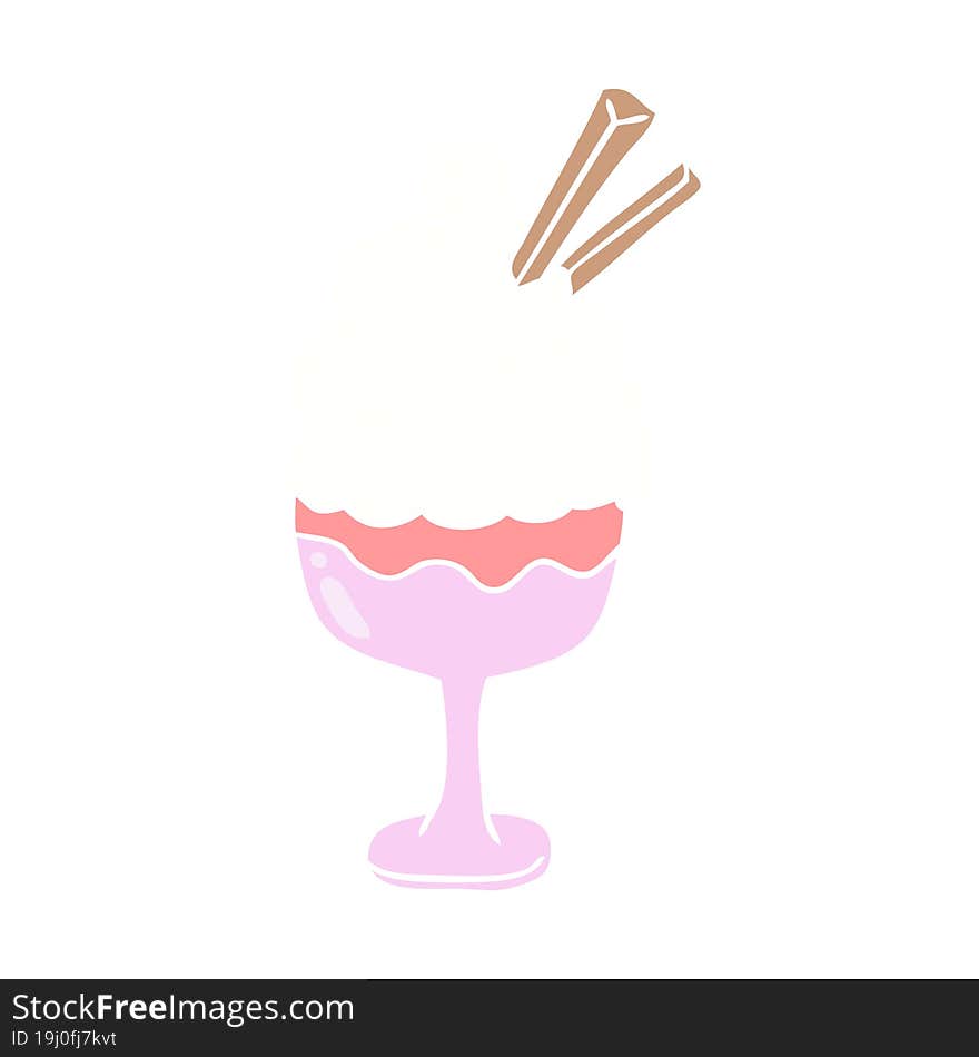 flat color style cartoon ice cream dessert