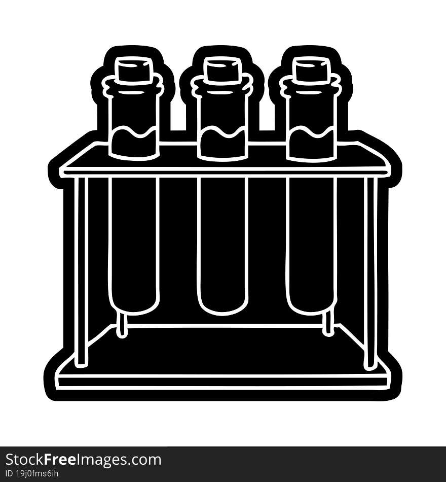 cartoon icon drawing of a science test tube