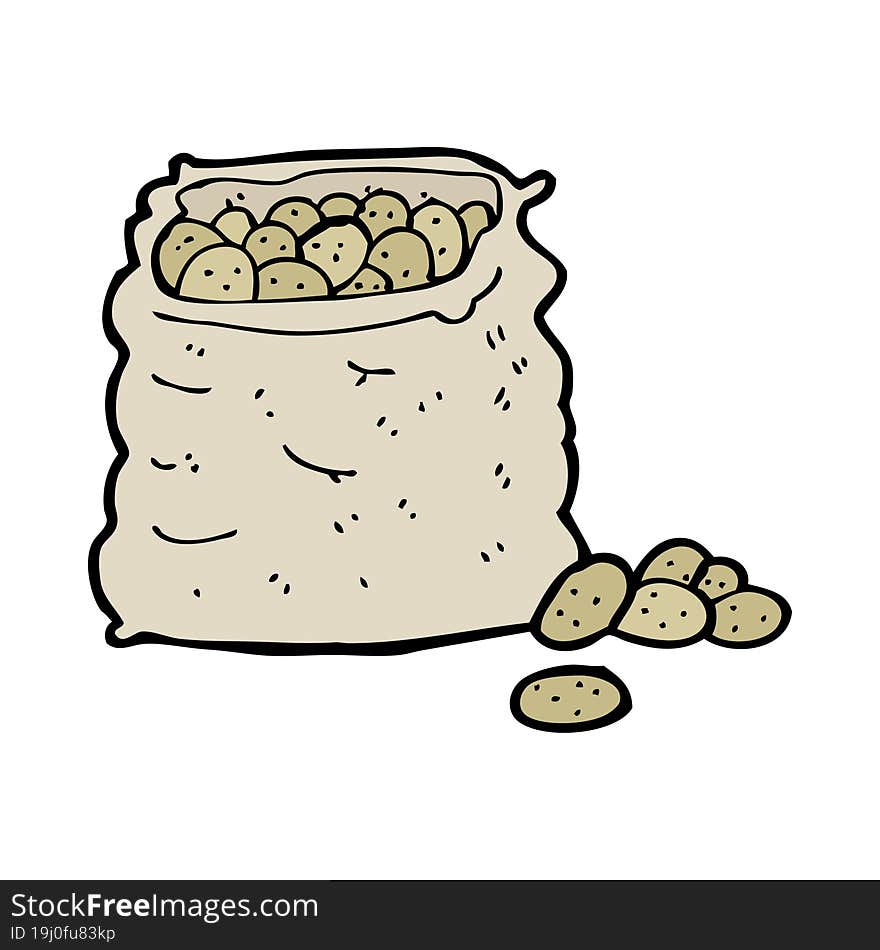 cartoon sack of potatoes