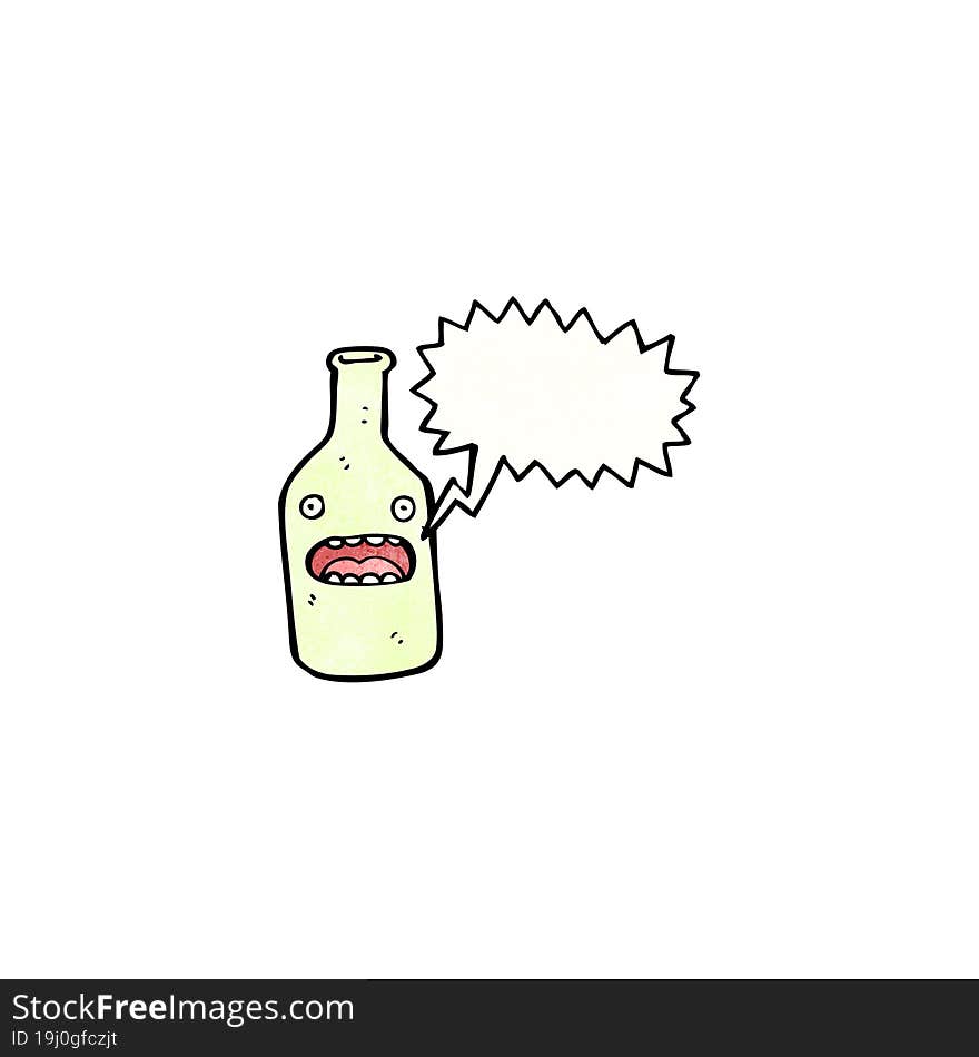 frightened bottle cartoon character