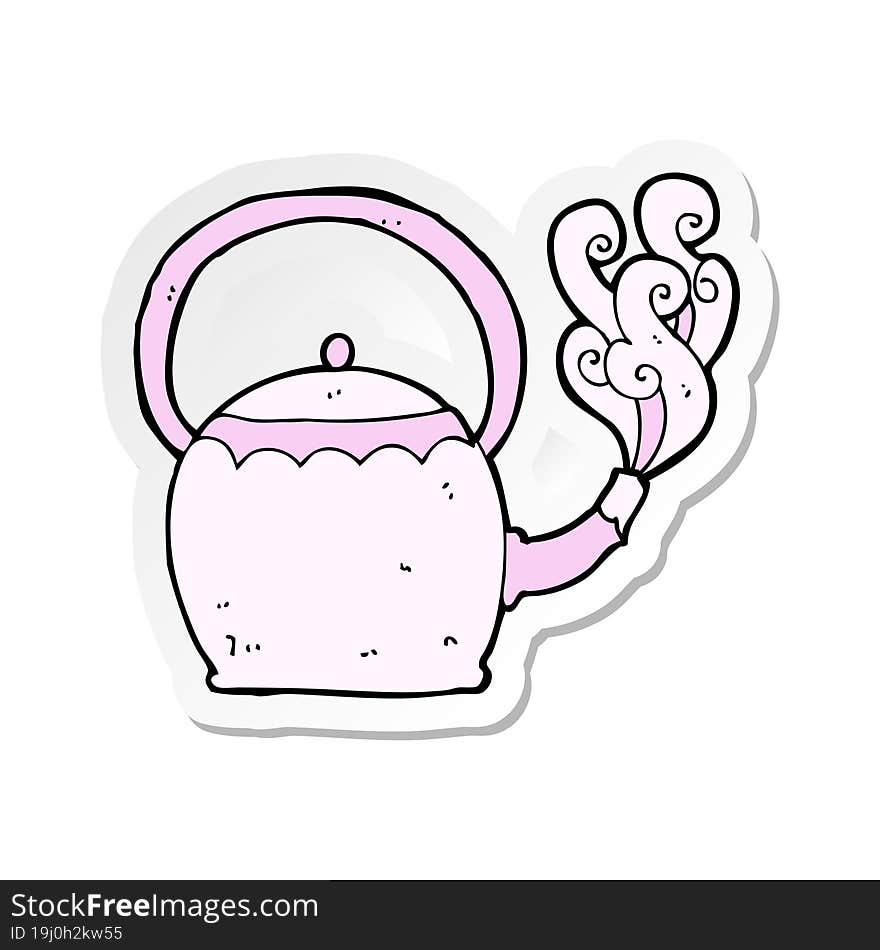 sticker of a cartoon tea pot