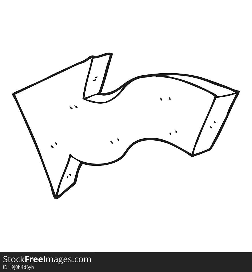 Black And White Cartoon Pointing Arrow