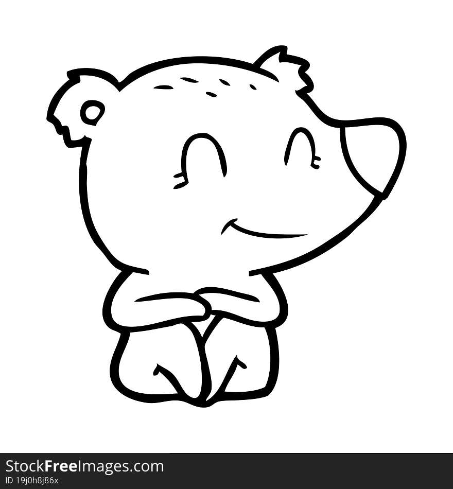 smiling polar bear cartoon. smiling polar bear cartoon