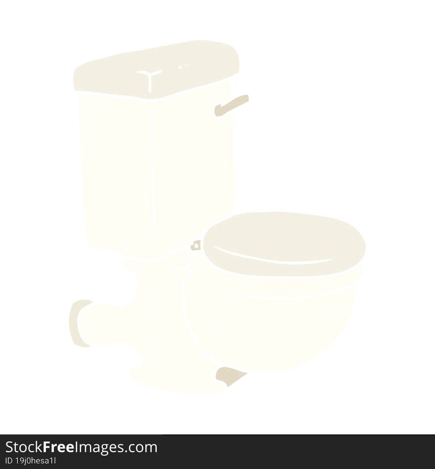 flat color illustration of a cartoon toilet