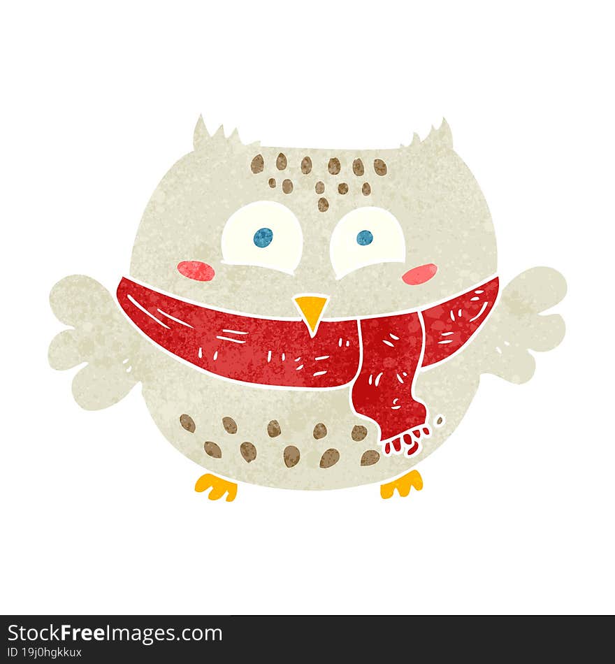 retro cartoon owl