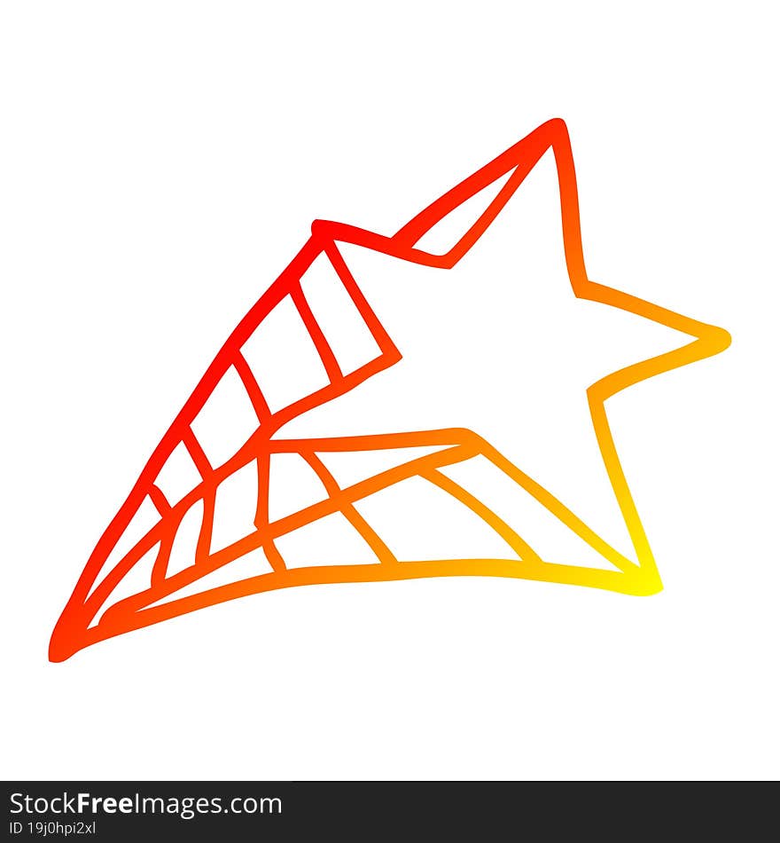 warm gradient line drawing cartoon star