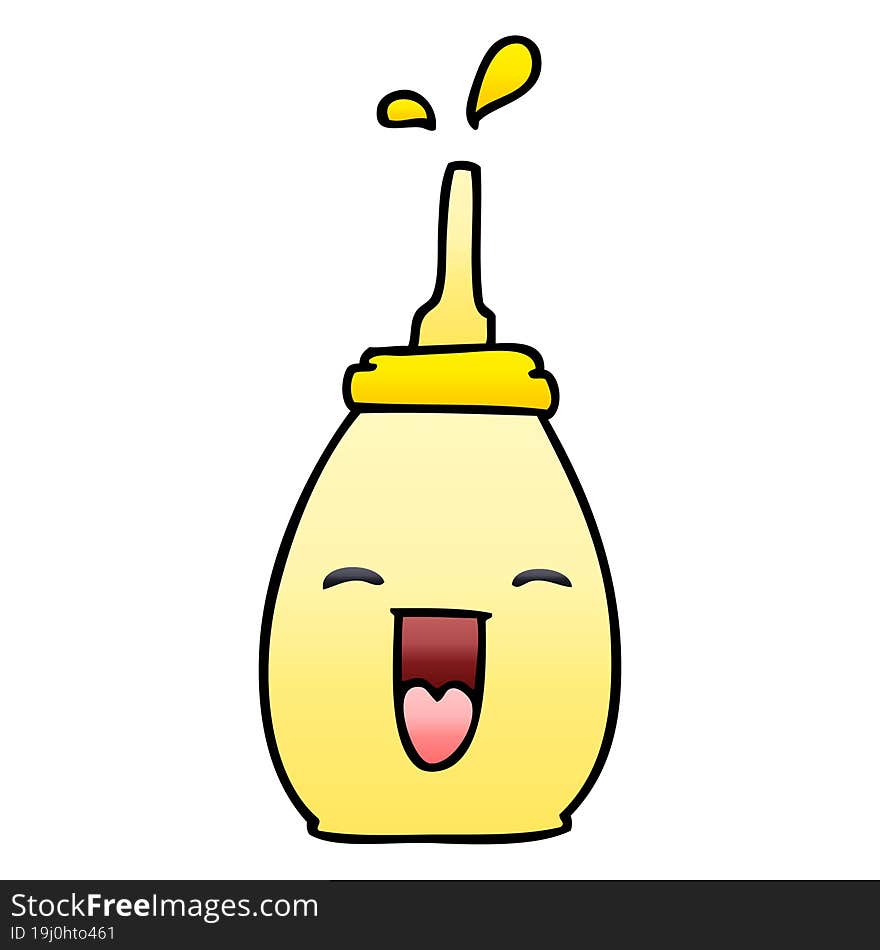 gradient shaded quirky cartoon happy mustard bottle. gradient shaded quirky cartoon happy mustard bottle