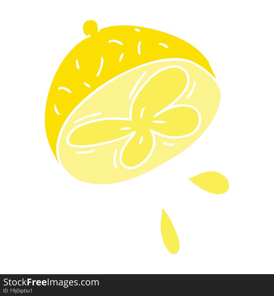 quirky hand drawn cartoon lemon