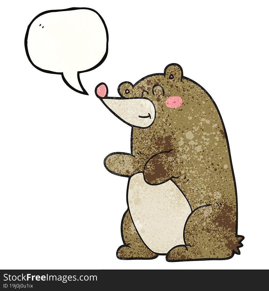 speech bubble textured cartoon bear