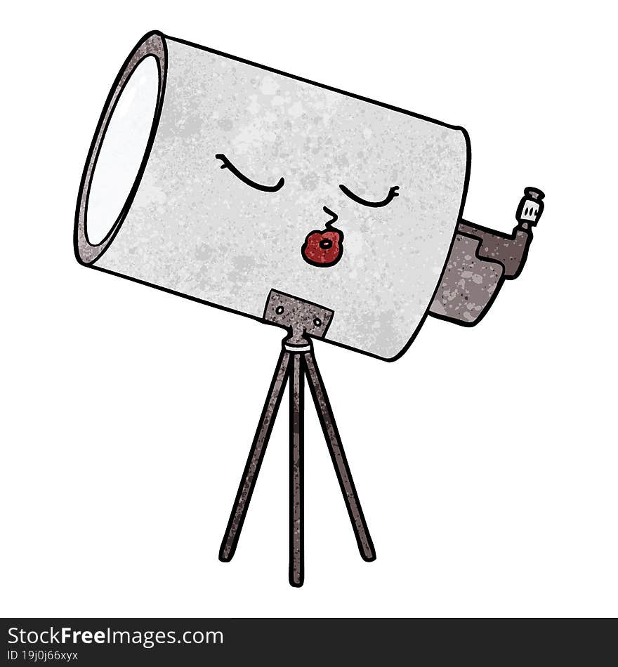 cartoon telescope with face. cartoon telescope with face