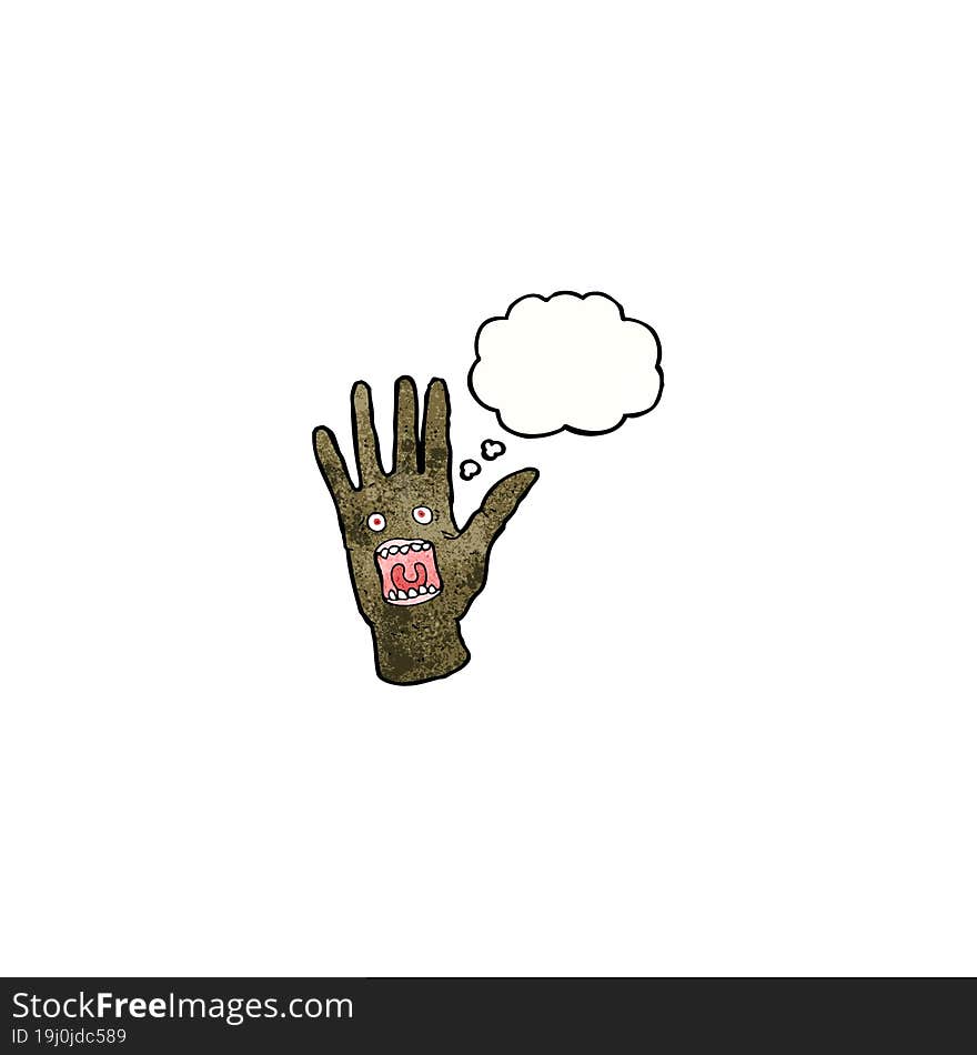 scary screaming hand cartoon