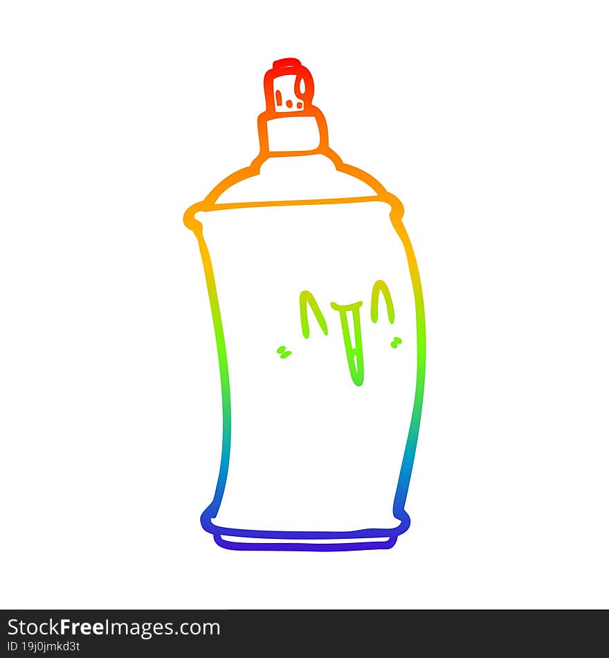 rainbow gradient line drawing cartoon happy spray can