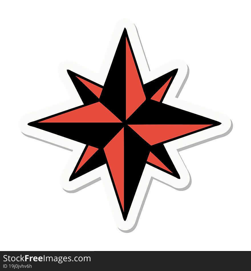 Tattoo Style Sticker Of A Star