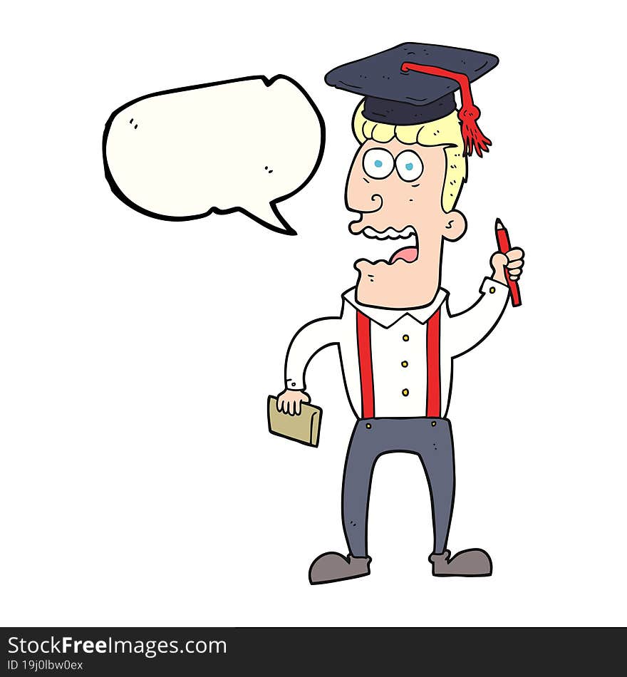 Speech Bubble Cartoon Stressed Student