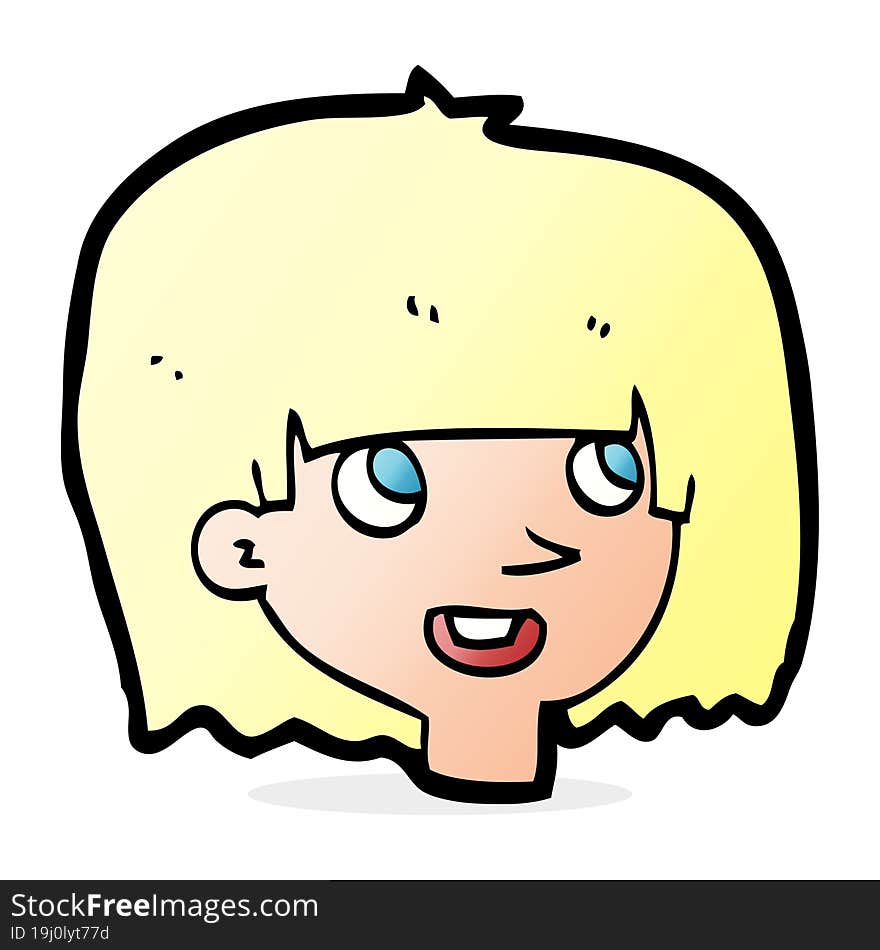 Cartoon Happy Female Face