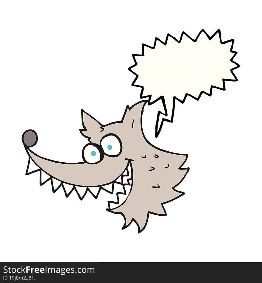 speech bubble cartoon crazy wolf