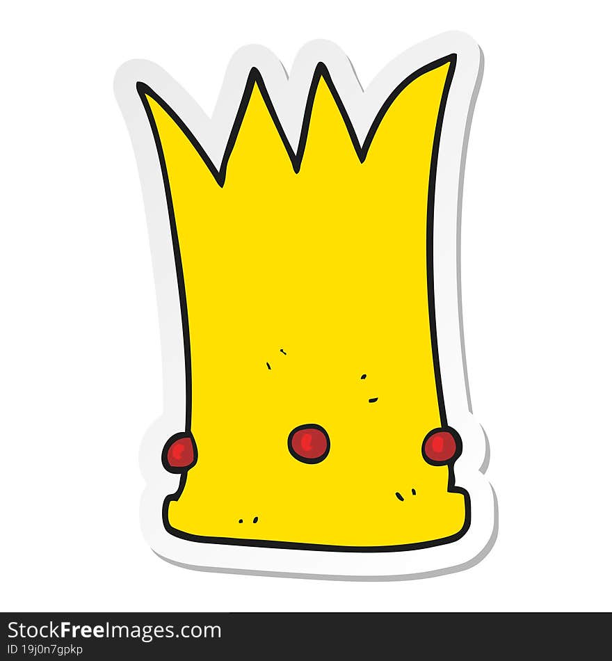 sticker of a cartoon tall crown