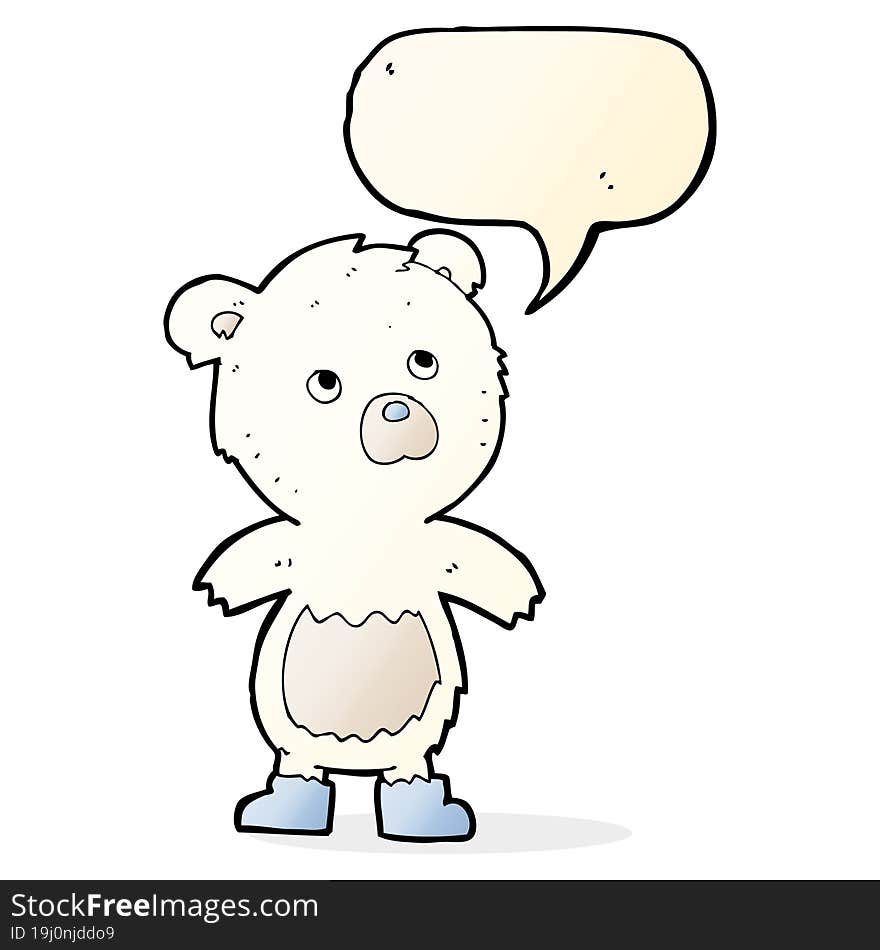 Cartoon Cute Little Bear With Speech Bubble