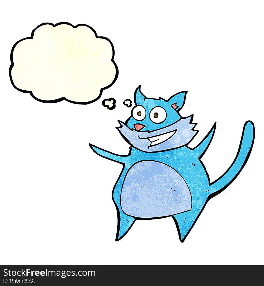 Funny Cartoon Cat With Thought Bubble