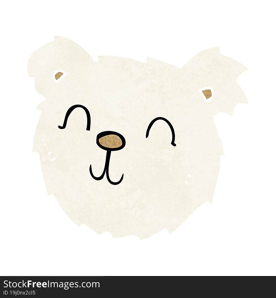 Cartoon Happy Polar Bear Face