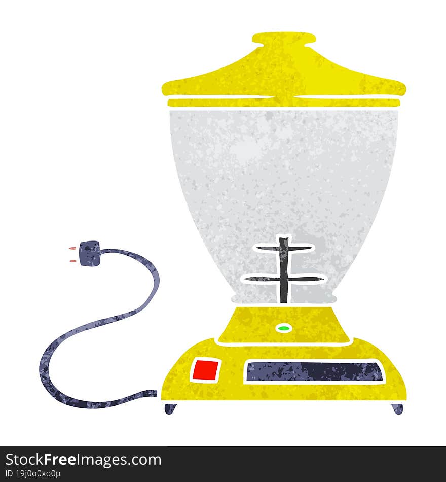 retro cartoon doodle of a food blender