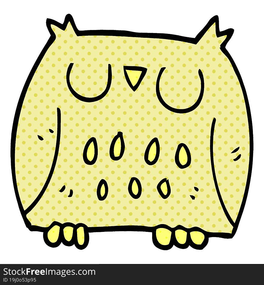 cartoon doodle happy owl