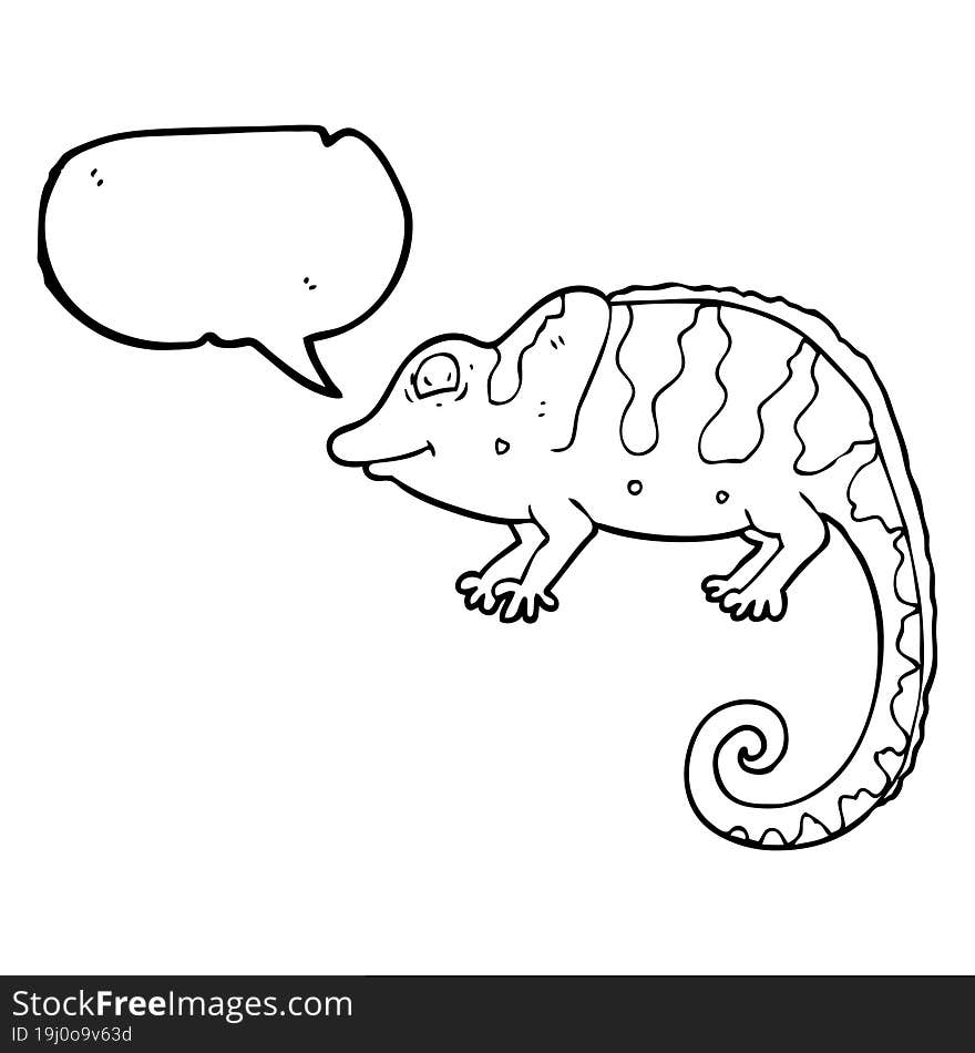 speech bubble cartoon chameleon