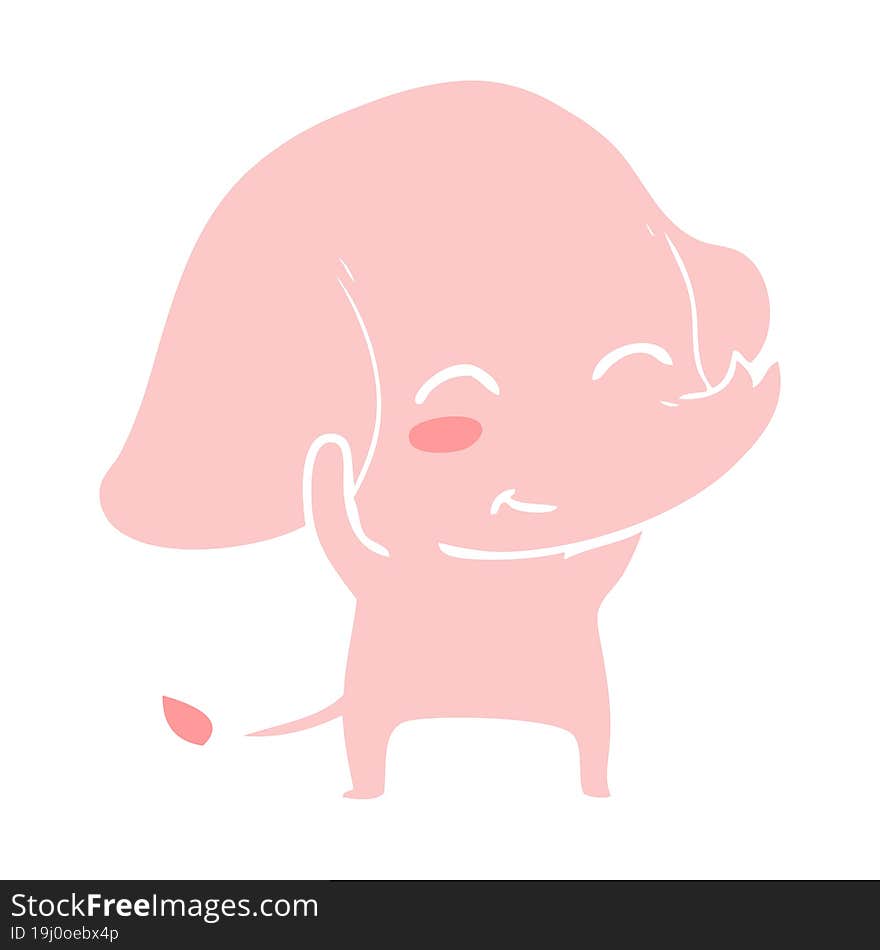 cute flat color style cartoon elephant