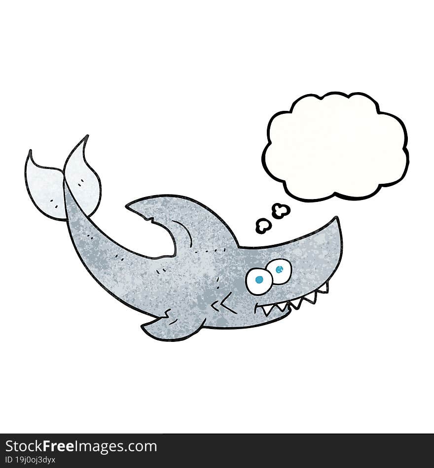 thought bubble textured cartoon shark